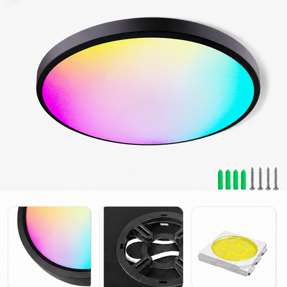 inSharepuls LED-Deckenleuchte, 5000 K Tageslichtweiß, 24 W (entspricht 240 W), 12 Zoll flache, moderne Deckenbeleuchtung, 3200 lm, Deckenlampe für Badezimmer, Veranda, Küche, Schlafzimmer, Wohnzimmer, Flur 