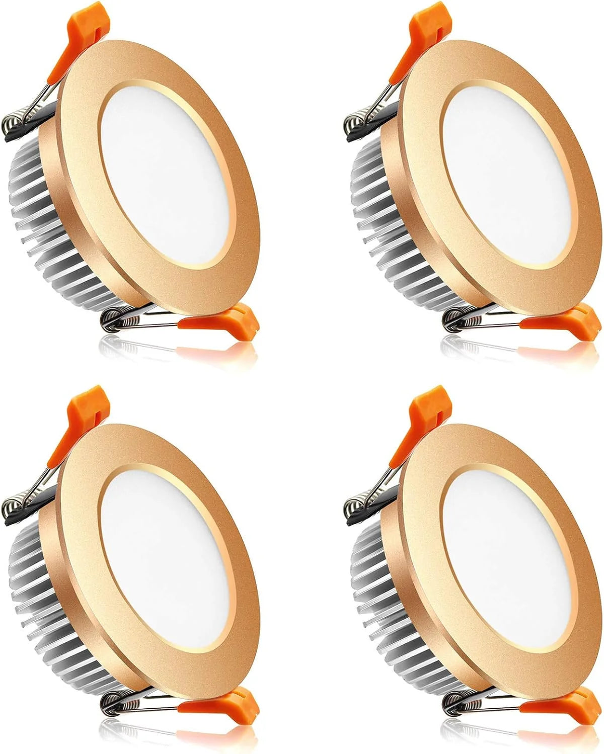 7W TRIAC Dimmable Downlight - 2700K–6000K - White/Black/Gold/Silver Finish - 100–130V / 200–240V AC - 4 Pack - Task & Everyday Lighting