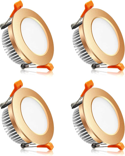 7W TRIAC Dimmable Downlight - 2700K–6000K - White/Black/Gold/Silver Finish - 100–130V / 200–240V AC - 4 Pack - Task & Everyday Lighting