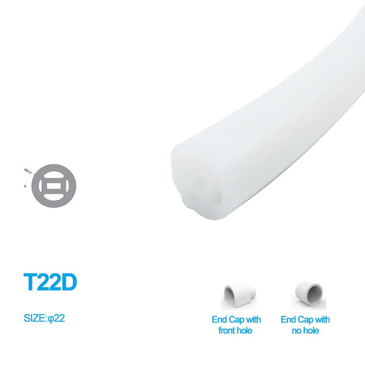 I-360E Series ⏀22mm 360 Emitting LED Neon Tube Housing | S22D Flexible Neon Tube Housing | IP67 Waterproof | 6mm PCB Width | 16.4FT/5M | Stage Commercial Lighting