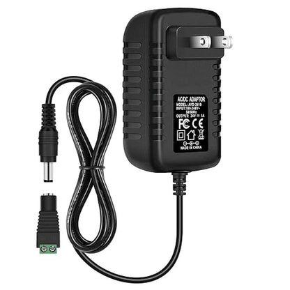 24V Plug-in Power Adapter 24W, AC 100–240V Input, Black Case - US Plug AC Power Supply for LED Lighting and DIY Projects