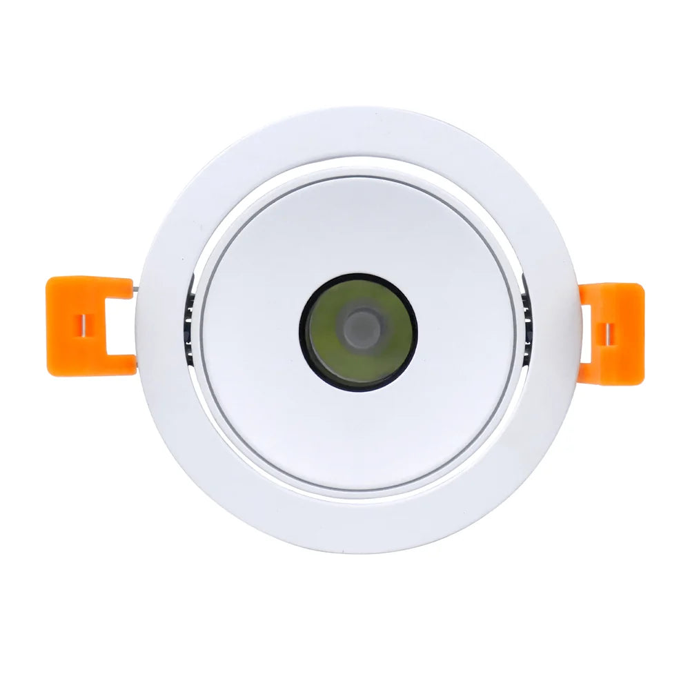 5W Narrow Beam COB LED Downlight - 2700K–6000K - White/Black Housing - TRIAC Dimmable - 100–130V / 200–240V AC - 4-Pack - Accent & Display Lighting