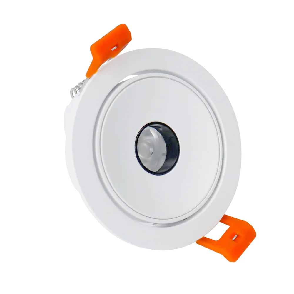 5W Narrow Beam COB LED Downlight - 2700K–6000K - White/Black Housing - TRIAC Dimmable - 100–130V / 200–240V AC - 4-Pack - Accent & Display Lighting