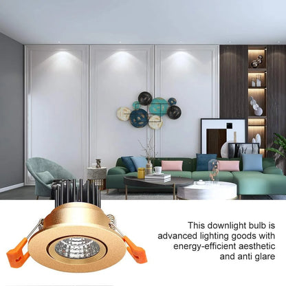 3W Adjustable COB LED Downlight - 2700K–6000K - White/Black/Gold/Silver Housing - TRIAC Dimmable - 100–130V / 200–240V AC - 4-Pack - Ambient & Accent Lighting