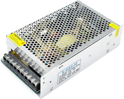 DC 12V LED Switching Power Supplies 60W–240W, AC 110/220V Input, Constant Voltage LED Driver Transformer, Metal Case with Screw Terminals, CE/FCC/RoHS Certified