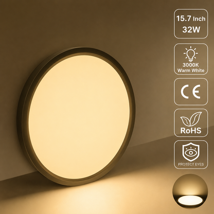 inSharepuls LED-Deckenleuchte, 5000 K Tageslichtweiß, 24 W (entspricht 240 W), 12 Zoll flache, moderne Deckenbeleuchtung, 3200 lm, Deckenlampe für Badezimmer, Veranda, Küche, Schlafzimmer, Wohnzimmer, Flur 