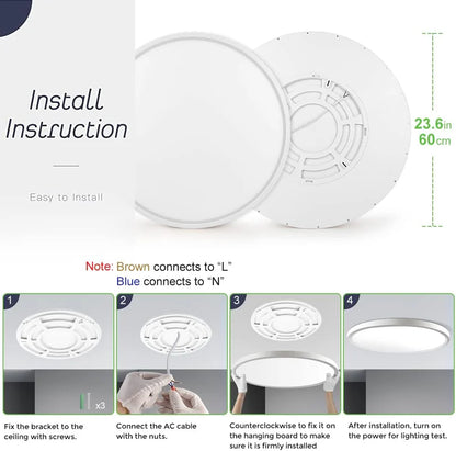 inSharepuls LED-Deckenleuchte, 5000 K Tageslichtweiß, 24 W (entspricht 240 W), 12 Zoll flache, moderne Deckenbeleuchtung, 3200 lm, Deckenlampe für Badezimmer, Veranda, Küche, Schlafzimmer, Wohnzimmer, Flur 