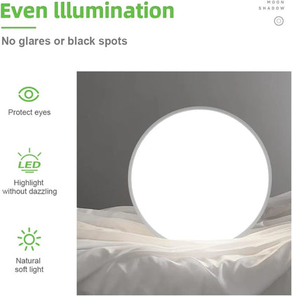 inSharepuls LED-Deckenleuchte, 5000 K Tageslichtweiß, 24 W (entspricht 240 W), 12 Zoll flache, moderne Deckenbeleuchtung, 3200 lm, Deckenlampe für Badezimmer, Veranda, Küche, Schlafzimmer, Wohnzimmer, Flur 