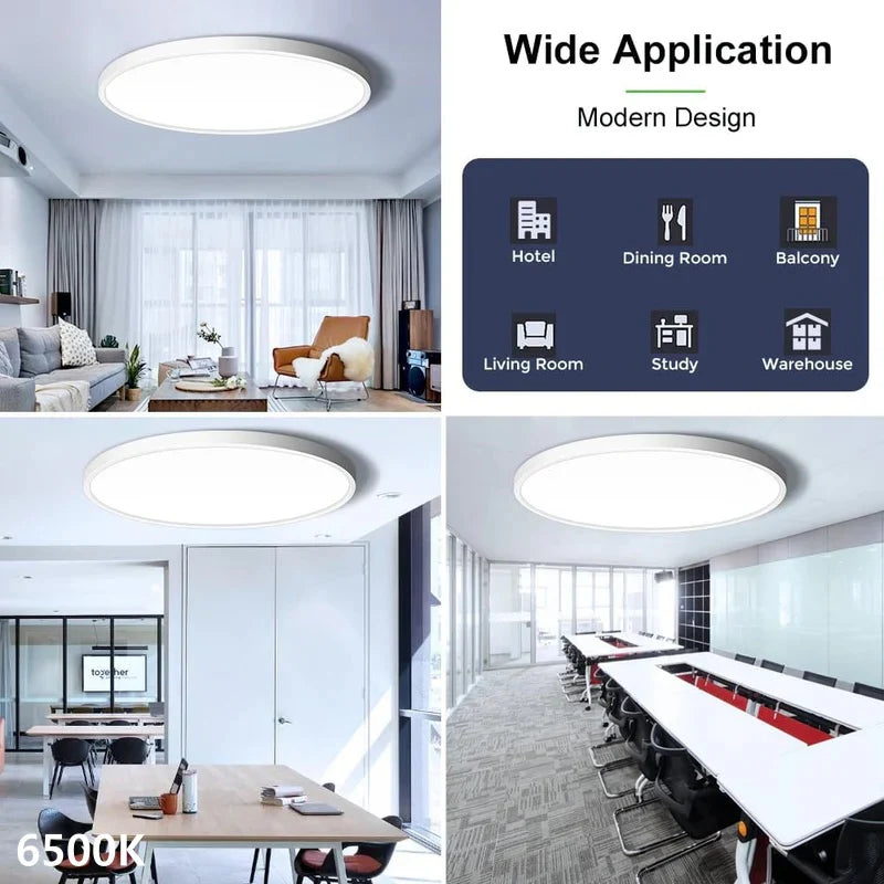inSharepuls LED-Deckenleuchte, 5000 K Tageslichtweiß, 24 W (entspricht 240 W), 12 Zoll flache, moderne Deckenbeleuchtung, 3200 lm, Deckenlampe für Badezimmer, Veranda, Küche, Schlafzimmer, Wohnzimmer, Flur 