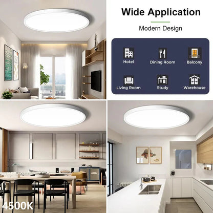 inSharepuls LED-Deckenleuchte, 5000 K Tageslichtweiß, 24 W (entspricht 240 W), 12 Zoll flache, moderne Deckenbeleuchtung, 3200 lm, Deckenlampe für Badezimmer, Veranda, Küche, Schlafzimmer, Wohnzimmer, Flur 
