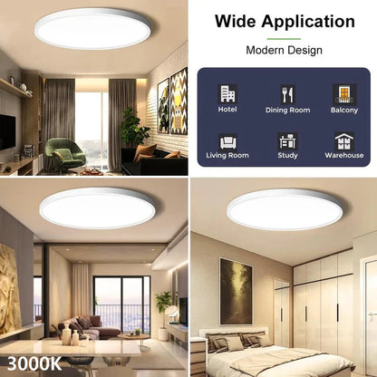 inSharepuls LED-Deckenleuchte, 5000 K Tageslichtweiß, 24 W (entspricht 240 W), 12 Zoll flache, moderne Deckenbeleuchtung, 3200 lm, Deckenlampe für Badezimmer, Veranda, Küche, Schlafzimmer, Wohnzimmer, Flur 