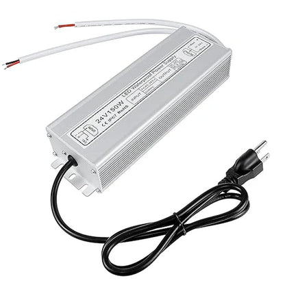24V Outdoor Waterproof LED Power Supply 120W–300W, 90–265V Input, Single/Dual Wire Output, Aluminum Housing, Landscape & Outdoor Lighting, CE/RoHS/FCC Certified, Waterproof Transformer for Outdoor Lighting, US/UK/EU Plug