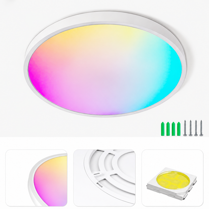inSharepuls LED-Deckenleuchte, 5000 K Tageslichtweiß, 24 W (entspricht 240 W), 12 Zoll flache, moderne Deckenbeleuchtung, 3200 lm, Deckenlampe für Badezimmer, Veranda, Küche, Schlafzimmer, Wohnzimmer, Flur 