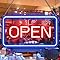 inShareplus 16"x 9" Super Bright Open Sign,12V LED Neon Open Signs for Business for Window, with ON/OFF Switch, Electric Light up Signs for Stores, Restaurants Retail Shops (Yellow-White-Vertical)