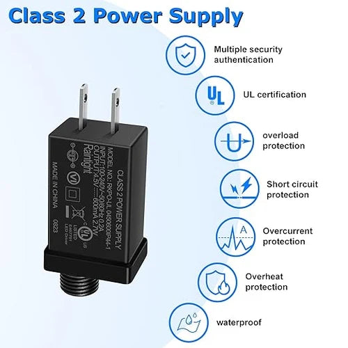 inShareplus Netzteil der Klasse 2, 12 V, 9 W, UL-gelistet, IP44, wasserdicht, LED-Ersatzadapter, LED-Treibertransformator für Weihnachtsbaum, Lichterkette, Projektorlicht, Rasenlampe, aufblasbares Gerät 