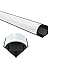 inShareplus LED Aluminum Channel System, 3.3ft/1 Meter, 6 Pack, Black, V Shape with Milk White Cover, End Caps and Mounting Clips, Aluminum Profile for LED Strip Light Installation [Energy Class F]