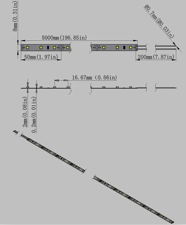850nm 120 LEDs/m DC12V IR LED Light Strip – Night Vision IR for CCTV Lighting and Outdoor Monitoring, SMD2835/SMD5050, IP00/IP65, 5 Meters