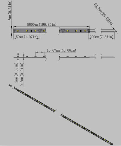 850nm 60 LEDs/m DC12V IR LED Light Strip – Night Vision IR for Security Cameras and Security Illumination, SMD2835/SMD5050, IP00/IP65, 5 Meters