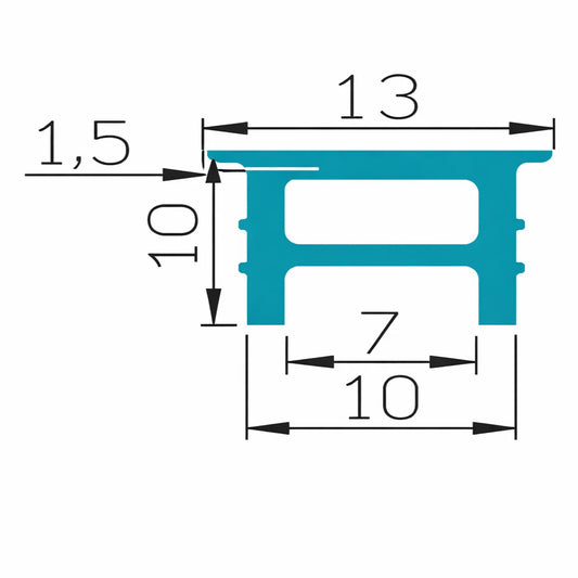Q-TE Series 10×10mm Top Emitting LED Neon Tube Housing | S1010 Transparent Quick Install Silicone Neon Tube | Double-Chamber Diffuser | Max Strip Width ≤5mm | 16.4FT/5M | LED Sign Retail Lighting