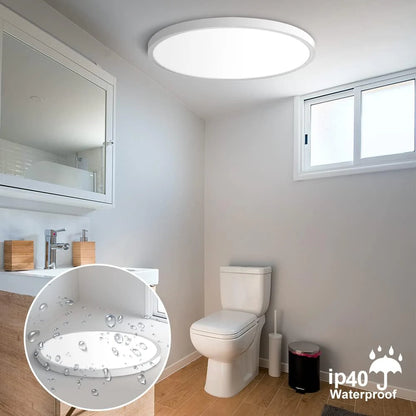 inSharepuls LED-Deckenleuchte, 5000 K Tageslichtweiß, 24 W (entspricht 240 W), 12 Zoll flache, moderne Deckenbeleuchtung, 3200 lm, Deckenlampe für Badezimmer, Veranda, Küche, Schlafzimmer, Wohnzimmer, Flur 
