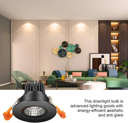 3W Adjustable COB LED Downlight - 2700K–6000K - White/Black/Gold/Silver Housing - TRIAC Dimmable - 100–130V / 200–240V AC - 4-Pack - Ambient & Accent Lighting