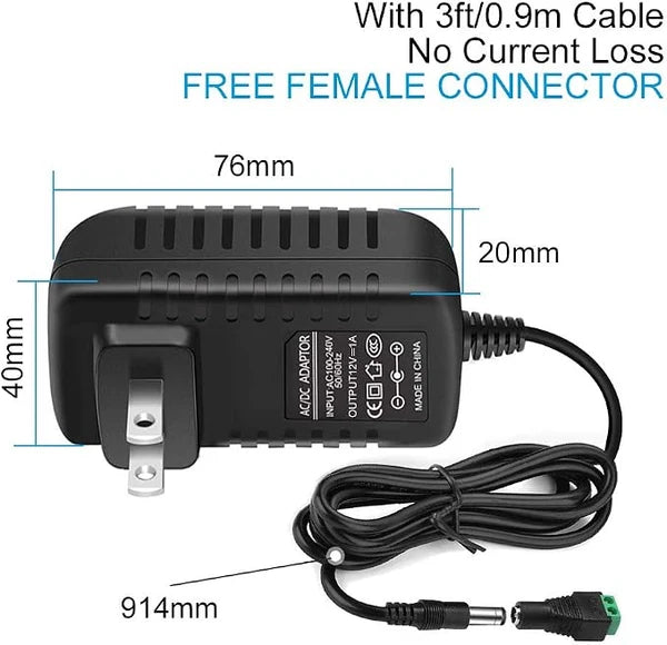 inShareplus 2er-Pack DC 24 V Netzteil, 100–240 V AC auf DC 24 Volt 1 A 24 W LED-Treiber, Niederspannungstransformator mit 5,5 mm x 2,1 mm DC-Stecker, Wandadapter für 24 V LED-Lichtstreifen, CCTV-Kamera 