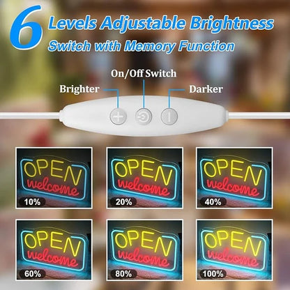 OPEN Welcome Silicone LED Store Signs – USB Powered | 16.9×9.4 inch | LED Light for  Store Entrances & Business Locations | 2 Color Options