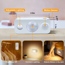 Laden Sie das Bild in den Galerie-Viewer, LightingWill Rechargeable LED Motion Sensor Lights (8-Pack) | Warm White / Pure White, Stick-On Cabinet &amp; Closet Lights, USB Charging, No Wiring Needed
