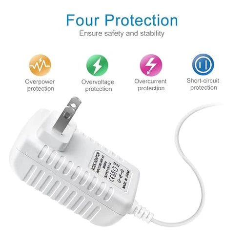 DC 12V Plug-in Power Adapter with On/Off Switch, 36W, US Plug, Black/White Housing, 100–240V AC Input - Power Supply for LED Lighting and Portable Devices