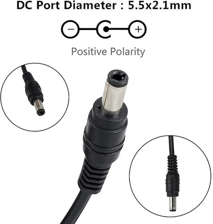inShareplus 6-V-Niederspannungsnetzteil, Transformator, Netzadapter, 10 A, 60 Watt max., AC 100–240 V auf DC 6 V, mit 5,5/2,1 DC-Buchsenstecker 