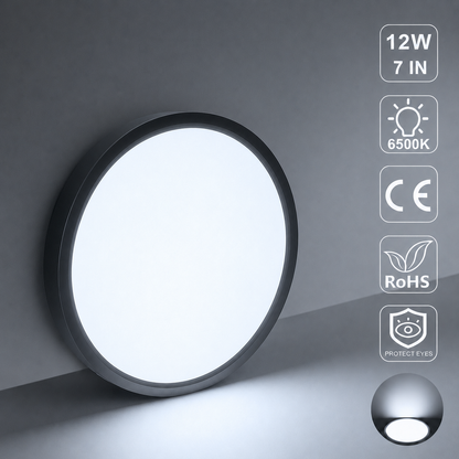 inSharepuls LED-Deckenleuchte, 5000 K Tageslichtweiß, 24 W (entspricht 240 W), 12 Zoll flache, moderne Deckenbeleuchtung, 3200 lm, Deckenlampe für Badezimmer, Veranda, Küche, Schlafzimmer, Wohnzimmer, Flur 