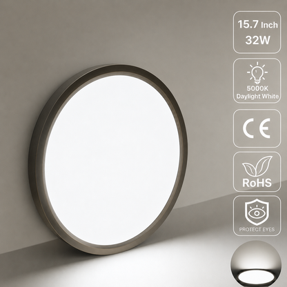 inSharepuls LED-Deckenleuchte, 5000 K Tageslichtweiß, 24 W (entspricht 240 W), 12 Zoll flache, moderne Deckenbeleuchtung, 3200 lm, Deckenlampe für Badezimmer, Veranda, Küche, Schlafzimmer, Wohnzimmer, Flur 