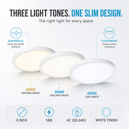 inSharepuls LED-Deckenleuchte, 5000 K Tageslichtweiß, 24 W (entspricht 240 W), 12 Zoll flache, moderne Deckenbeleuchtung, 3200 lm, Deckenlampe für Badezimmer, Veranda, Küche, Schlafzimmer, Wohnzimmer, Flur 