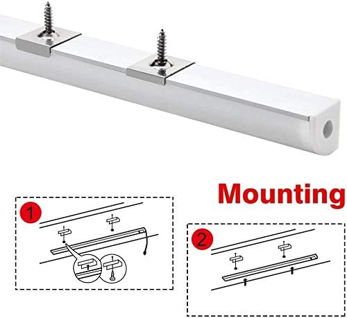 inShareplus 10 Pack, 3.3ft/1 Meter, Silver, LED Aluminum Channel System V Shape with Milk White Cover, End Caps and Mounting Clips, Aluminum Profile for LED Strip Light Installations [Energy Class F]