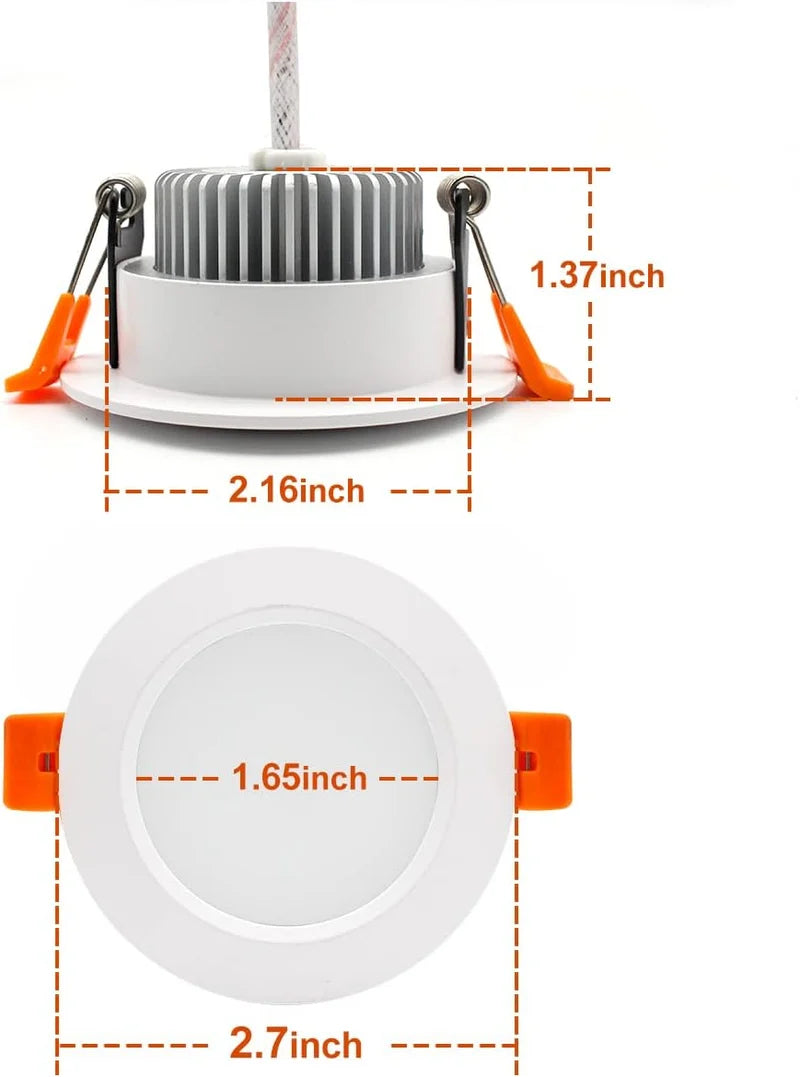 7W TRIAC Dimmable Downlight - 2700K–6000K - White/Black/Gold/Silver Finish - 100–130V / 200–240V AC - 4 Pack - Task & Everyday Lighting