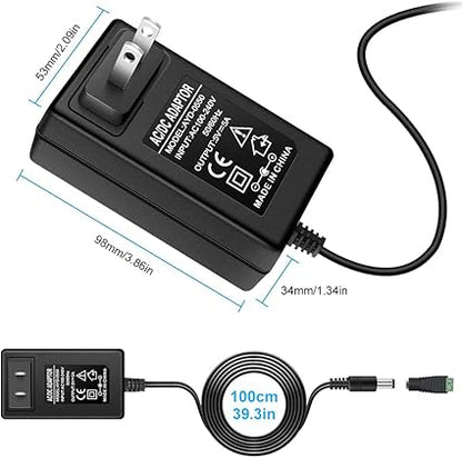 inShareplus 2er-Pack DC 24 V Netzteil, 100–240 V AC auf DC 24 Volt 1 A 24 W LED-Treiber, Niederspannungstransformator mit 5,5 mm x 2,1 mm DC-Stecker, Wandadapter für 24 V LED-Lichtstreifen, CCTV-Kamera 