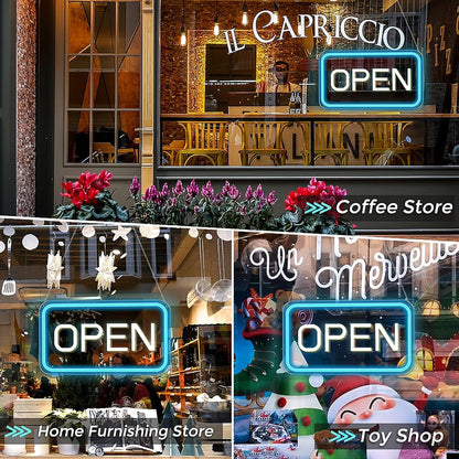 OPEN LED Store Signs – USB Powered | 16×9 inch | 5 Color Options | LED Window Hanging Light for  Store Entrances & Business Locations