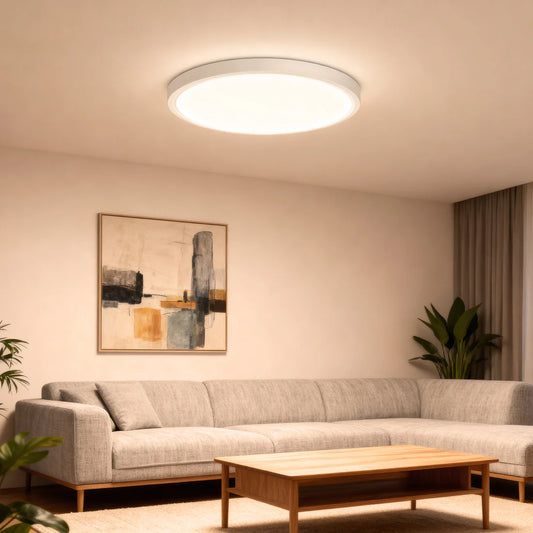 inSharepuls LED-Deckenleuchte, 5000 K Tageslichtweiß, 24 W (entspricht 240 W), 12 Zoll flache, moderne Deckenbeleuchtung, 3200 lm, Deckenlampe für Badezimmer, Veranda, Küche, Schlafzimmer, Wohnzimmer, Flur 