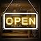 inShareplus 16"x 9" Super Bright Open Sign,12V LED Neon Open Signs for Business for Window, with ON/OFF Switch, Electric Light up Signs for Stores, Restaurants Retail Shops (Yellow-White-Vertical)