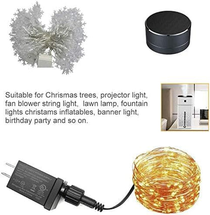 2.7W IP44 Class 2 Plug-in Power Adapter, AC 100–240V to DC 4.5V Adapter Transformer - Waterproof Power Supply for Outdoor String Lights, Holiday Decorations and Decorative Lighting