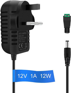 inShareplus 12V 1A 12W LED Power Supply, 100-240V AC to 12V 1Amp DC Power Adapter, Low Voltage Transformer for LED Strip Light