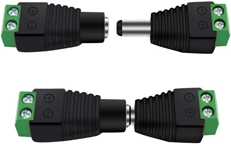 inShareplus 10 Pack 5.5 X 2.1mm Barrel Power 12V Male and Female DC Connector Adapter for CCTV Security Camera LED Strip by inShareplus