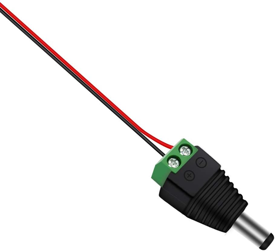 inShareplus 10 Pairs 12V Male and Female 2.1x5.5mm DC Power Jack Plug Adapter Connector for CCTV Security Camera, LED Strip Light