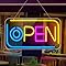 inShareplus 16.2"x 9.1" Super Bright Open Sign, Adjustable Neon Open Sign, Open Signs for Business Window, Powered by USB with ON/OFF, LED Sign Open for Stores, Restaurant Bar Hotel Wall (Vertical)
