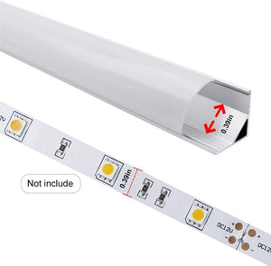 inShareplus 10 Pack, 3.3ft/1 Meter, Silver, LED Aluminum Channel System V Shape with Milk White Cover, End Caps and Mounting Clips, Aluminum Profile for LED Strip Light Installations [Energy Class F]