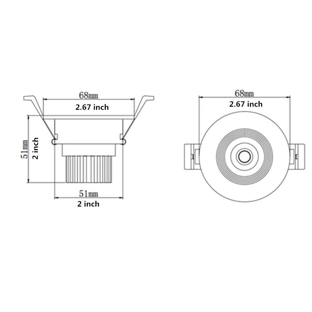 3W Adjustable COB LED Downlight - 2700K–6000K - White/Black/Gold/Silver Housing - TRIAC Dimmable - 100–130V / 200–240V AC - 4-Pack - Ambient & Accent Lighting