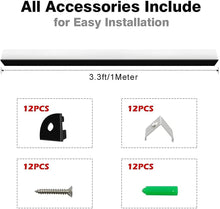 Load image into Gallery viewer, inShareplus LED Aluminum Channel System, 3.3ft/1 Meter, 6 Pack, Black, V Shape with Milk White Cover, End Caps and Mounting Clips, Aluminum Profile for LED Strip Light Installation [Energy Class F]