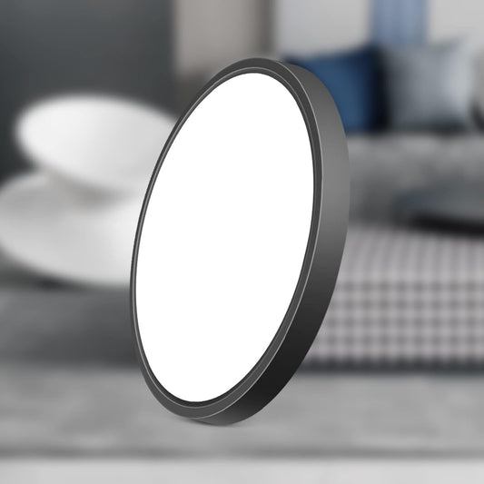 inShareplus 7inch LED Ceiling Light Fixture, Black 12W(120W Equiv) 5000K Daylight White Flush Mount Ceiling Lights, Super Bright, Ultra-Thin, 1500LM Ceiling Lamp for Bedroom, Kitchen, Office, Hallway [Energy Class F]