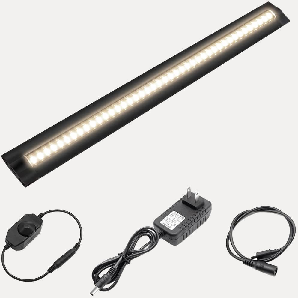 inShareplus Ultra Thin Dimmable LED Under Cabinet Lighting 32cm/13in Nature White 450LM CRI90 with All Accessories Under Counter Lights Kit, Closet Light bar