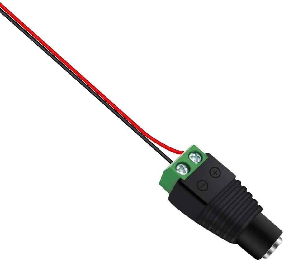 inShareplus 10 Pack 5.5 X 2.1mm Barrel Power 12V Male and Female DC Connector Adapter for CCTV Security Camera LED Strip by inShareplus